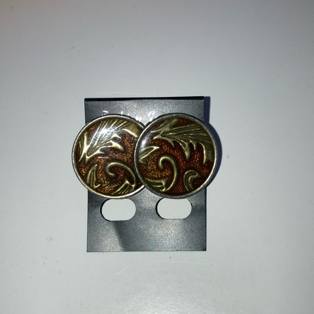 Brass vintage earrings.